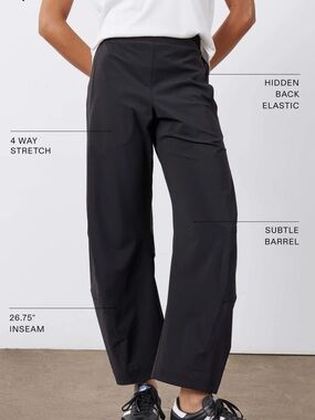 NWT Ruti On The Loose Work Pants Black 2P Barrel Leg